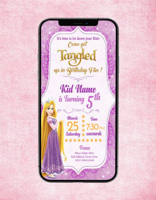 Tangled Themed Birthday Invitation