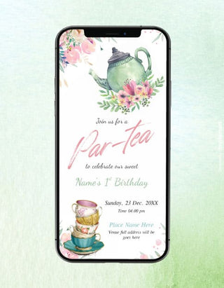 Tea Party Birthday Invitation