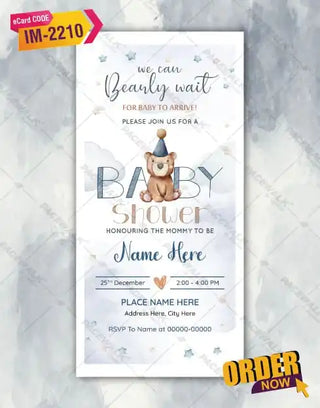 Teddy Bear Baby Shower Invitation 