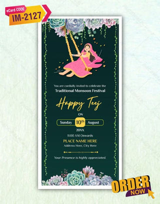 Teej Invitation Templates 