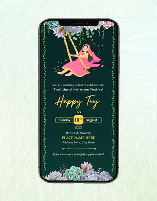 Teej Invitation Templates 