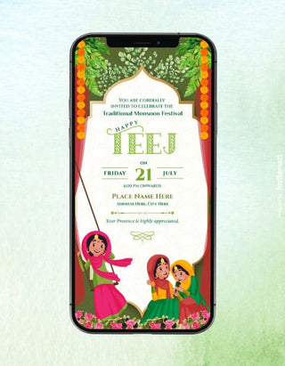 Teej Party Invitation