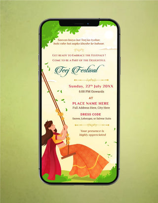 Teej Invitation GIF Card 