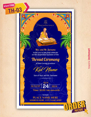 Thread Ceremony Invitation Card 