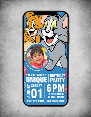 Tom and Jerry Birthday Invitations |