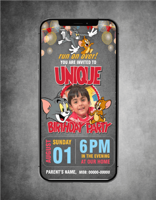 Tom and Jerry Birthday Invite