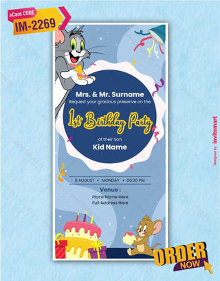 Tom and Jerry Birthday Invitation 