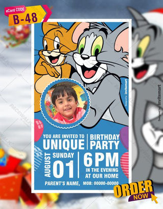 Tom and Jerry Birthday Invitations |