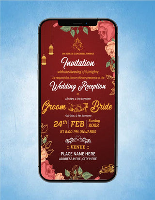 Traditional Hindu Wedding Invitation Card 