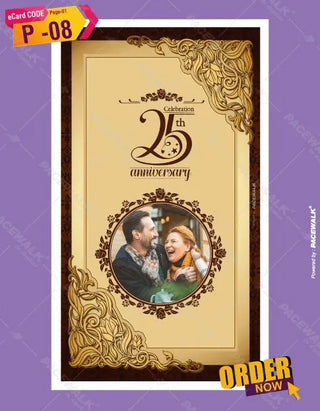 Traditional 25th Wedding Anniversary Invitation eCards