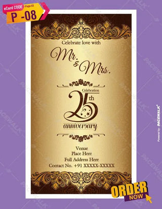 Traditional 25th Wedding Anniversary Invitation eCards