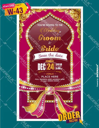 Traditional Wedding Invitation ecard For Whatsapp