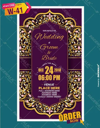 Traditional Wedding Invitation ecard Templates 