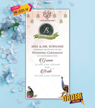 Traditional Peacock Theme Wedding Invitation Video