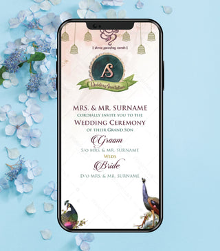 Traditional Peacock Theme Wedding Invitation Video