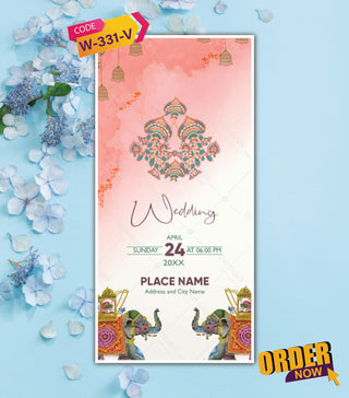 Traditional Peacock Theme Wedding Invitation Video