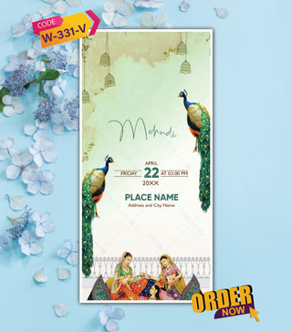 Traditional Peacock Theme Wedding Invitation Video