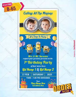 Twins Birthday Invitation