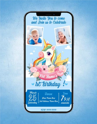 Unicorn Birthday Invitations