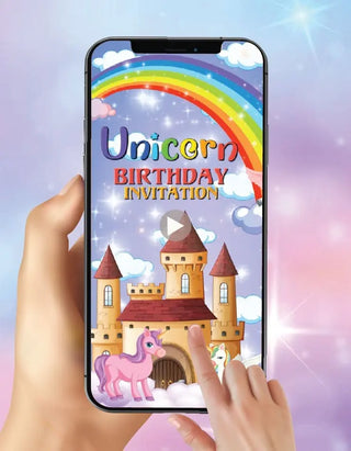 Unicorn First Birthday Invitation Video 