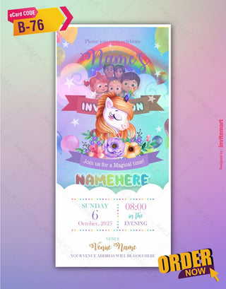 Unicorn Birthday Party Invitation