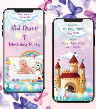 Unicorn Birthday Party Invitation Video
