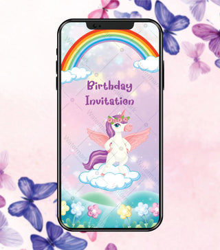 Unicorn Birthday Party Invitation Video