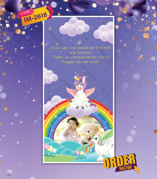 Unicorn First Birthday Invitation Video 