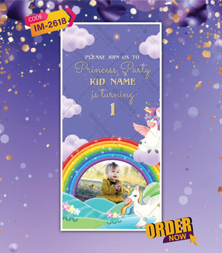 Unicorn First Birthday Invitation Video 