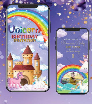 Unicorn First Birthday Invitation Video 