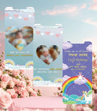 Unicorn Theme 1st Birthday Invitation Video