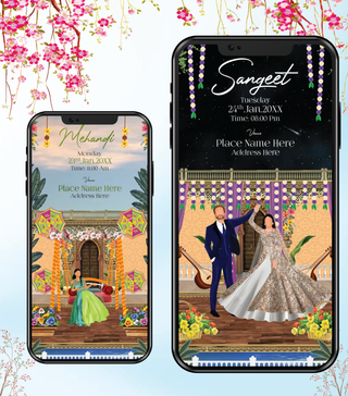 Indian Caricature Wedding Invitation Video | Multi-Event Royal Celebration E-Invite | IM-2814-V InviteMart