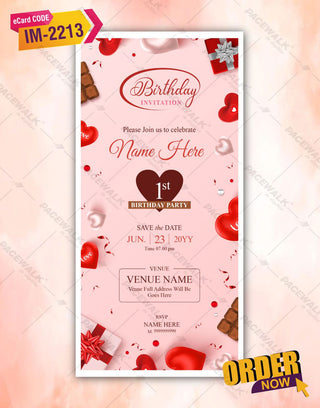 Valentines Birthday Party Invitations