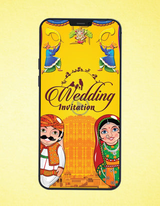 Vertical Rajasthani Traditional Wedding Invitation Video 