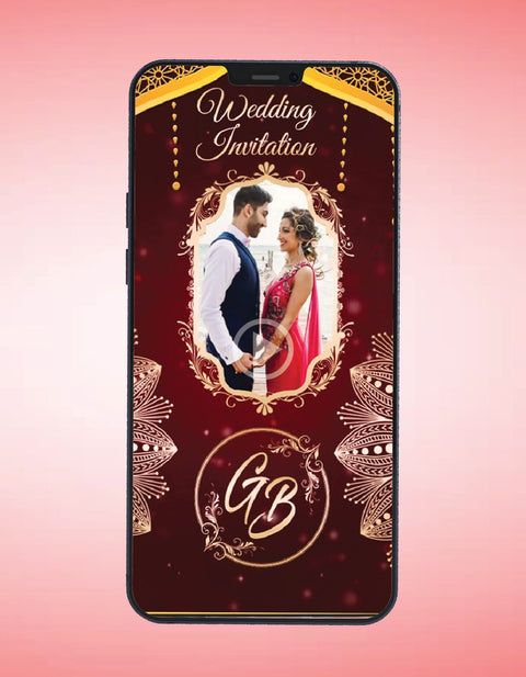 Vertical Rajasthani Wedding Invitation Video