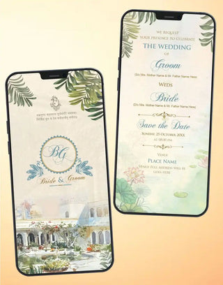 Watercolor Floral Wedding Invitation 