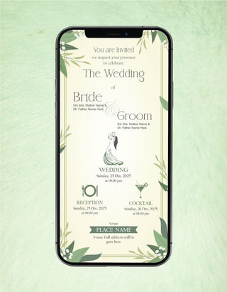 Wedding And Reception Invitation Card