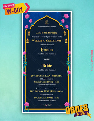 Wedding Indian Cartoon Invitation