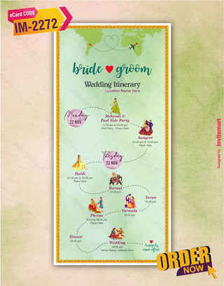 Wedding Itinerary Card 