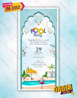 Wedding Pool Party Invitation