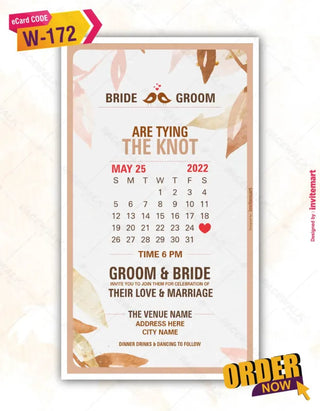 Wedding Calendar Heart Save The Date Card