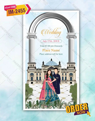 Wedding Invitation Without Face Caricature