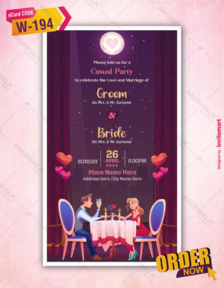 Wedding Reception Invitation Card 