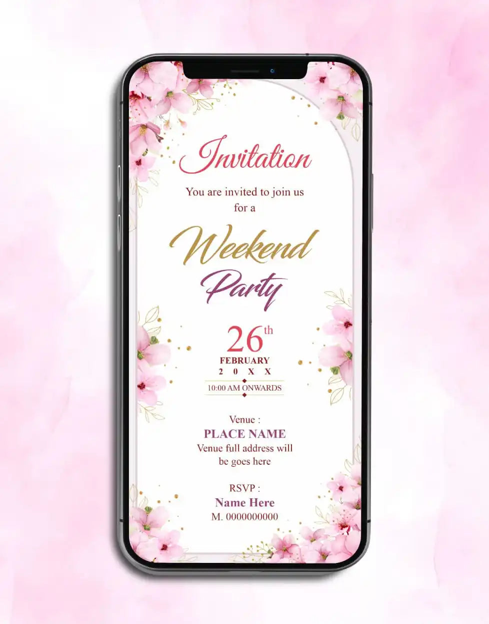 Weekend Party Invitation Card | Elegant Floral Design | IM-2436 ...