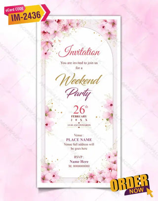 Weekend Party Invitation Card 