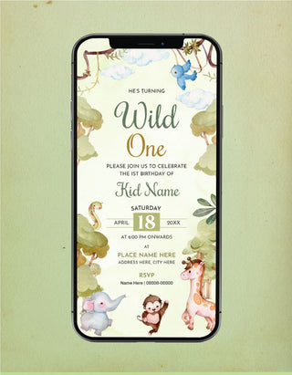 Wild One Birthday Invitation 