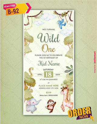 Wild One Birthday Invitation 