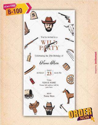 Wild Party Birthday Invitation