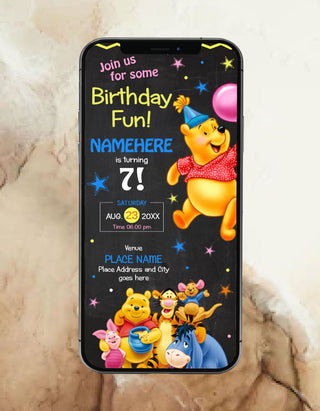 Winnie The Pooh Birthday Invitation