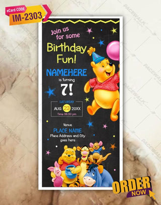 Winnie The Pooh Birthday Invitation